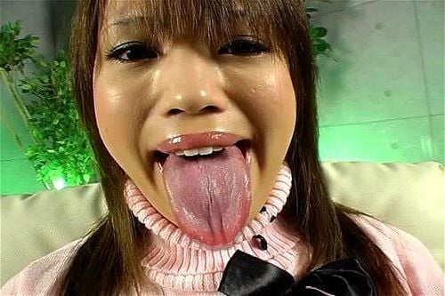 japanese, lens licking, long tongue, asian