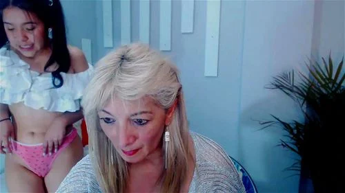 mom daughter, web cam, amateur, small tits