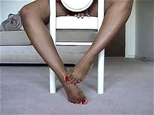 ebony red toenails