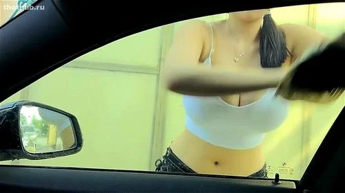 car wash, big tits, boobs, asian
