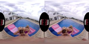 Blonde teen threesome thumbnail