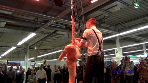 public nudity, bondage and rope, public, bondage