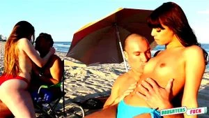 Super hot teens strip for their parents at the beach