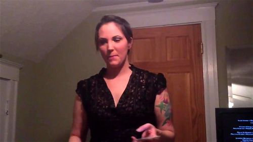 Wife getting ready for date without husband