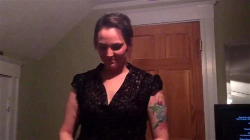 Wife getting ready for date without husband