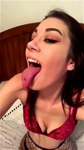 amateur, tongue fetish, solo, drool