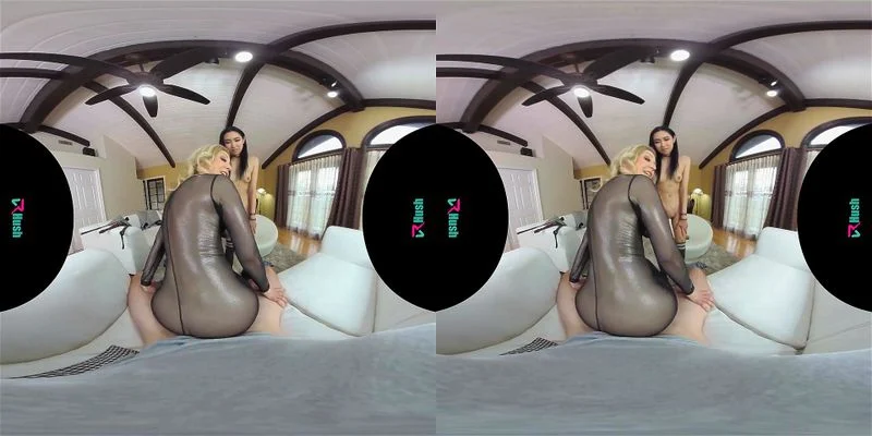 VR asian + blonde threesome VR asian + blonde threesome