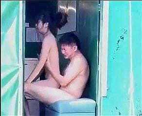 Hot fuck with asian in water house