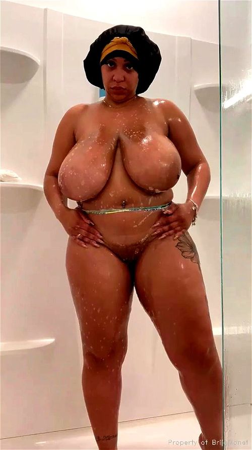brija monet, big tits, shower masturbation, shower