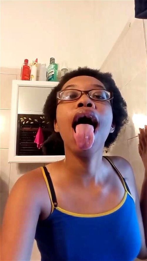 tongue fetish, fetish, solo, ebony