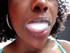 Ebony Spit Cum - Watch Foam Bubbles - Solo, Ebony, Spit Fetish Porn - SpankBang