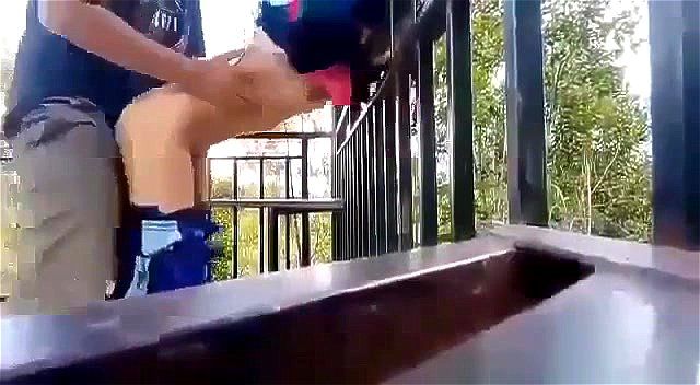 Teen get bang at balcony