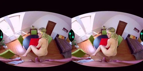 virtual reality, vr, blonde, bondage