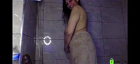 Lovely saggy boobs in shower Lovely saggy boobs in shower