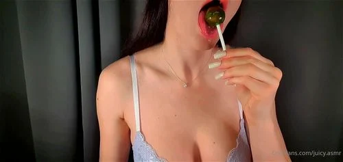 lollypop, amateur, big tits, juicy asmr