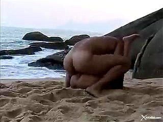 latina, hardcore, beach, sex