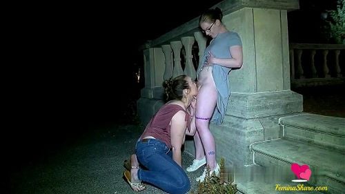 licking pussy, outdoor, lesbian, amateur