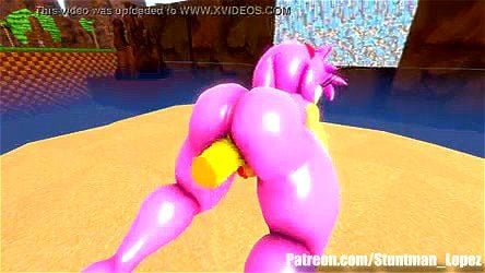 3D Sonic Team - Amy Rose Big Tits fuck Animated with sounds