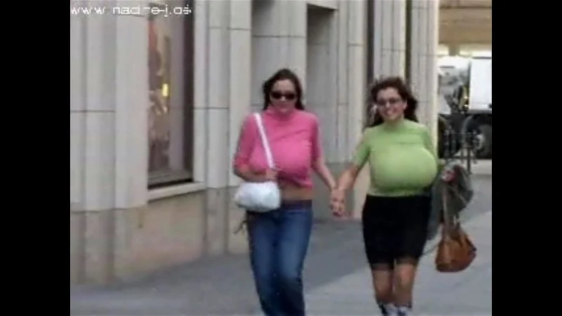 2 Busty Milfs - Street Walk