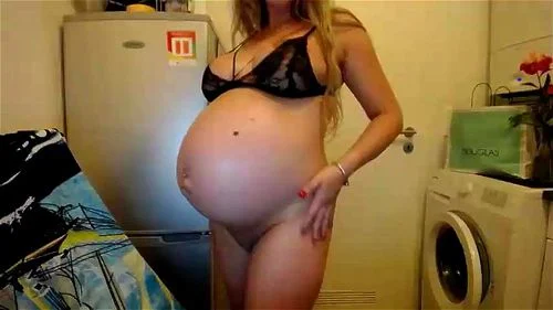 brunette, pregnant, cam, big belly