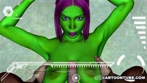 3D Alien has her tits and pussy fucked hard from POV