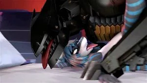 Shark girl fucked by metal wolf