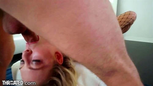 Throated - Blonde Cutie Gets A Rough Face Fuck
