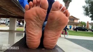 Thick Meaty Female Feet At Park