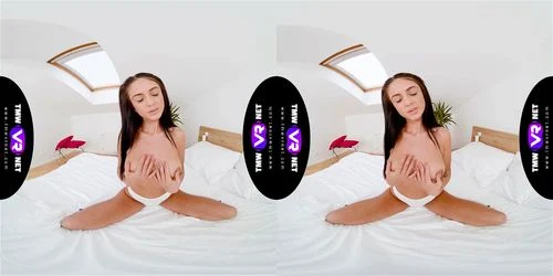 virtual reality, pov, brunette, masturbation