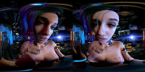 virtual reality, cyberpunk 2077, small tits, cyberpunk