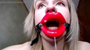 MOUTH GAG - SPREAD WIDE  RED LIPPSTICK