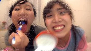Japanese Lesbian Virtual Kiss / Spit POV
