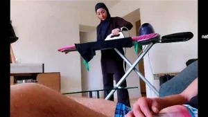 Jerking Off To My Muslim Maid Ironing My Shirt