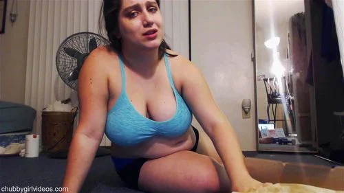 big tits, belly stuffing, weight gain, bbw