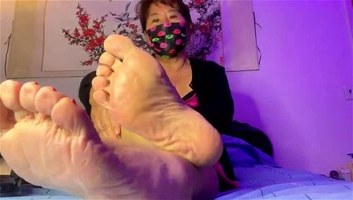 asian, feet, mature, wrinkled soles