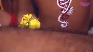 Indian busty babe sucking cock