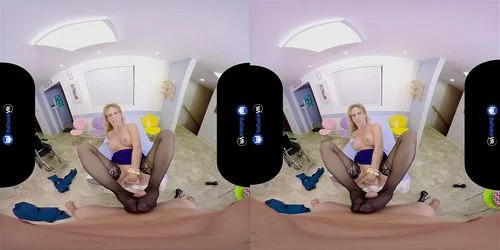 vr, big tits, virtual reality, blonde