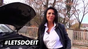 LETSDOEIT - Big Tits German MILF Lady Paris Gets Her Mature Pussy Pounded Raw By A Big Dick In Van Backseat