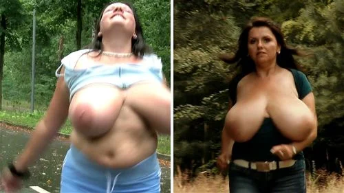 german, big tits, huge natural boobs, public