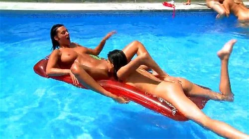 Watch Hot Girls Pool Party Undressing - Le, Pool, Lesbian Porn - SpankBang