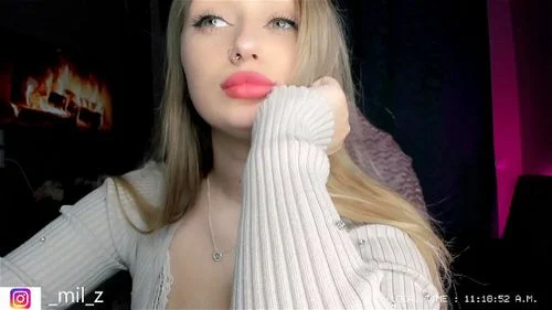 kiss, blonde, cam, big tits