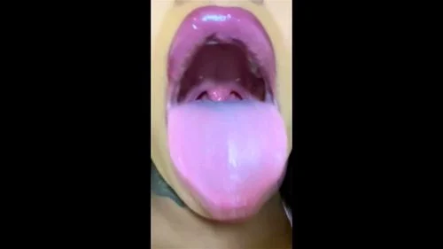amateur, tongue fetish, mouth pussy, uvula