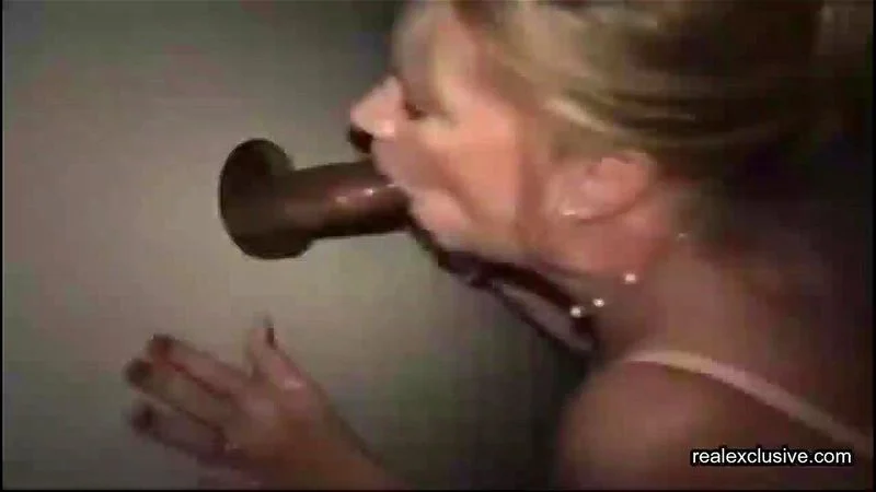 My wife gulps down BBC in gloryhole My wife gulps down BBC in gloryhole