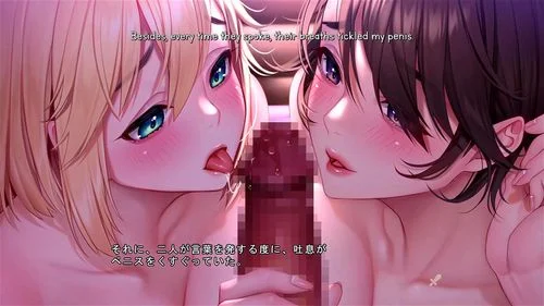 threesome, big tits, japanese, visual novel