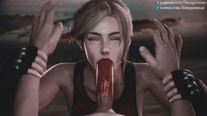 3d Blond girl has insatiable hunger for big cocks