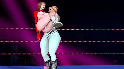 Fat ugly woman vs Slender hottie wrestler