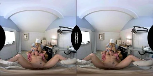 hardcore, virtual reality, threesome, bondage