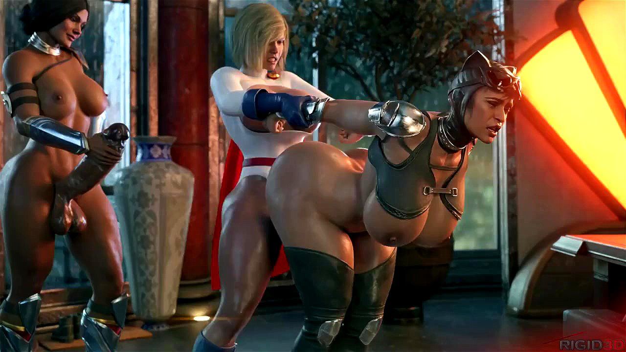 Wonder woman & power girl fuck cat woman