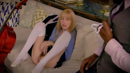 becky hill, cumshot, white stockings, porn music video