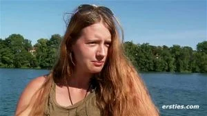 Alba Rubbing Her Sweet Pussy Down by the Lake